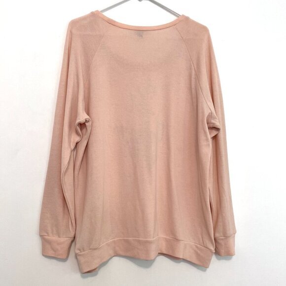 TORRID 1 Plus Size With Love Light Pink Hacci Raglan Sweatshirt Graphic Pullover - Picture 12 of 16